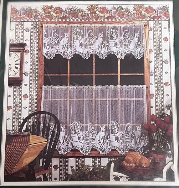 The Cat's Meow - 60"x16" Valance -Ecru
