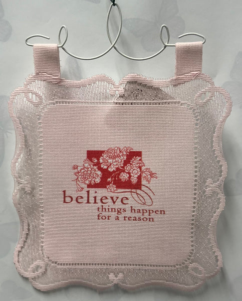 Believe -Small Lace Wall Hanging