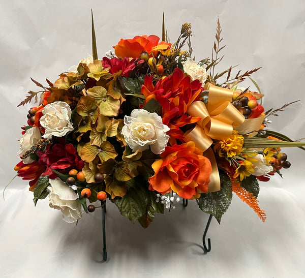 Artificial Stone Saddle - Orange, Taupe, Cream and Yellow