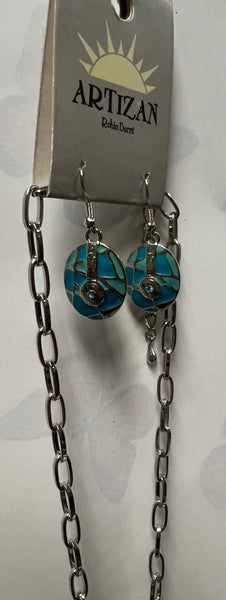 Artizan Necklace/ Earring Set -Blue and Silver