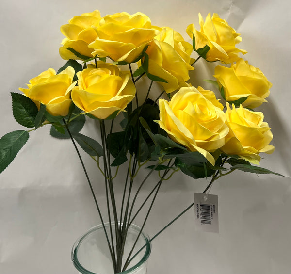 Artificial Rose Bush -Yellow