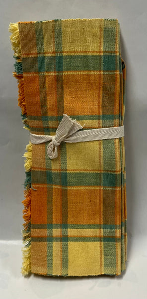 Cloth Placemat and Napkin Set -Orange, Yellow and Teal