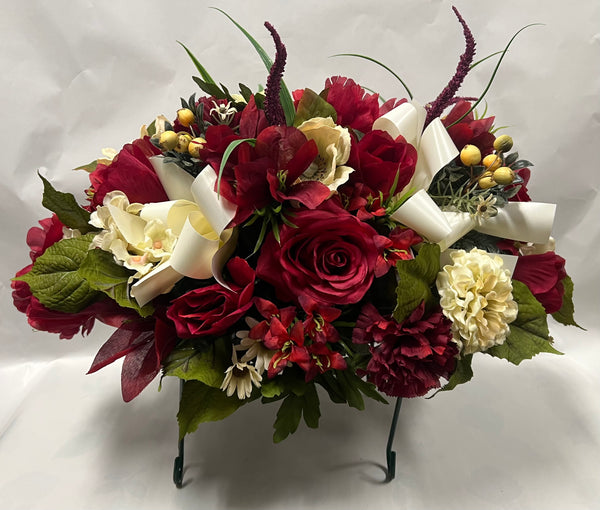 Artificial Stone Saddle - Burgundy and Ivory