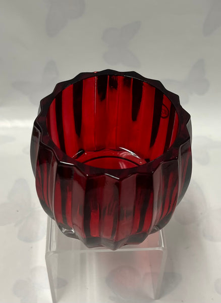 Red Glass Candle Holder