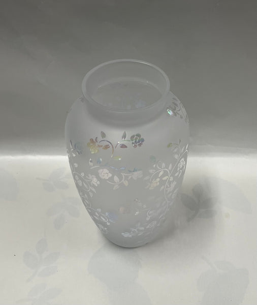 Frosted Iridescent- Glass Vase