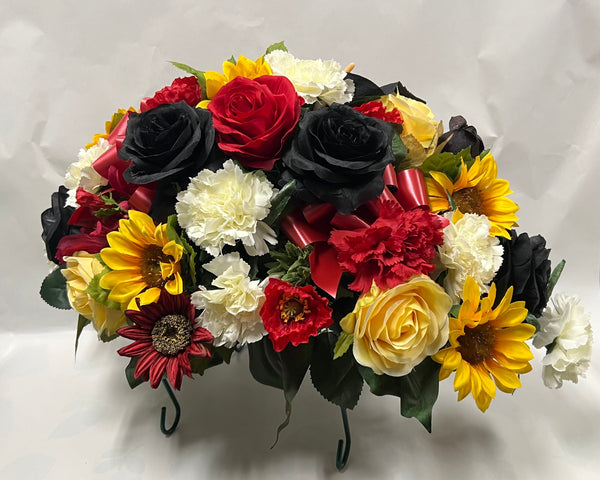 Artificial Stone Saddle -Red, Black, Yellow and Cream