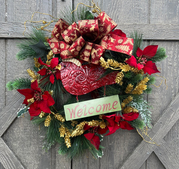 Welcome Cardinal Wreath