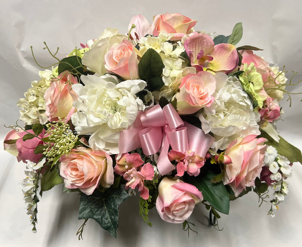 Artificial Stone Saddle - Peach/ Pink, Rose/Pink, Cream, Light Green and White
