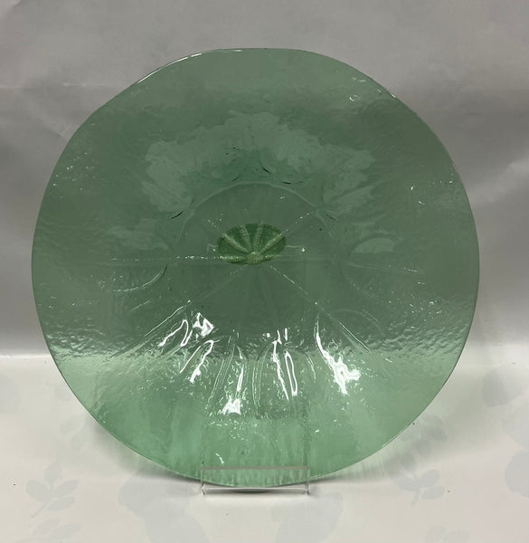 Green Glass Serving Bowl