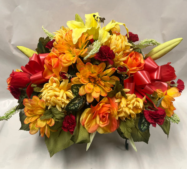 Artificial Stone Saddle- Orange, Red, Yellow and White