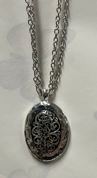 Black and Silver Necklace/ Earring Set