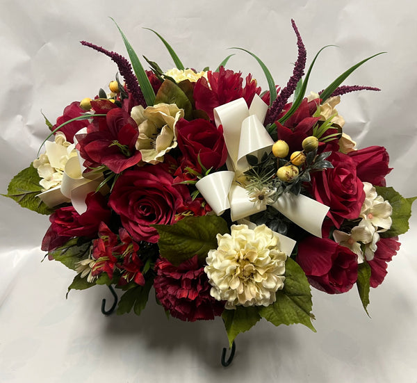 Artificial Stone Saddle - Burgundy and Ivory