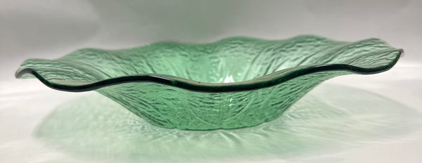 Green Glass Serving Bowl