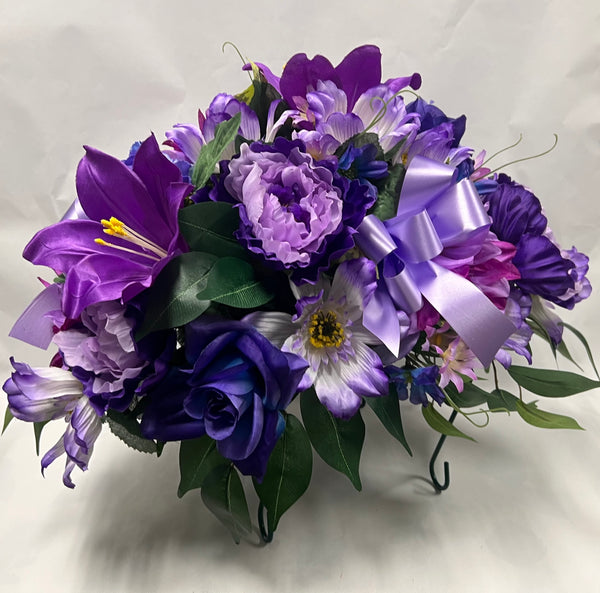 Artificial Stone Saddle -Purple, Mauve and Blue