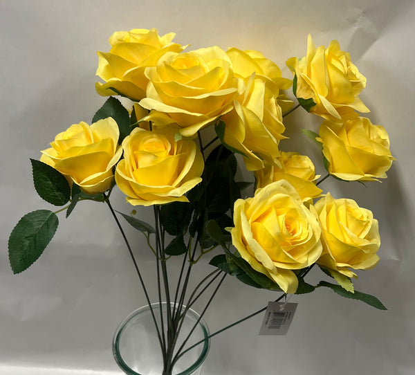 Artificial Rose Bush -Yellow