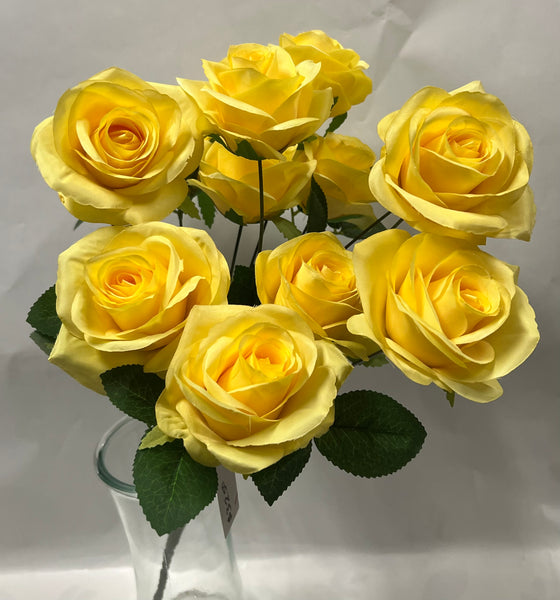 Artificial Rose Bush -Yellow