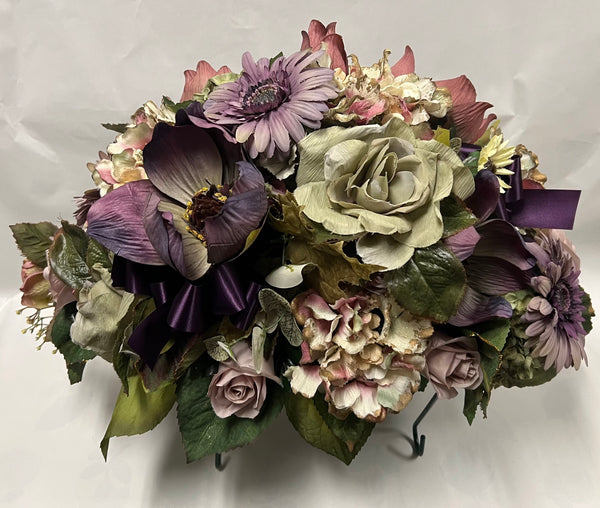 Artificial Stone Saddle- Mauve, Dusty Rose, Cream and Sage Green