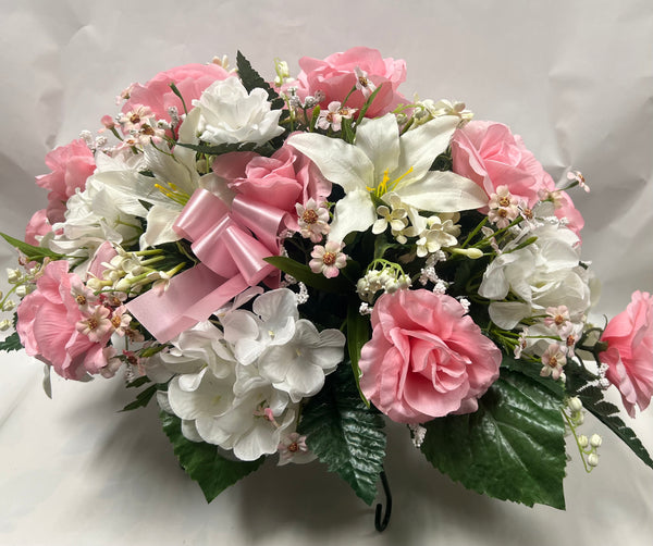 Artificial Stone Saddle - Light Pink and White