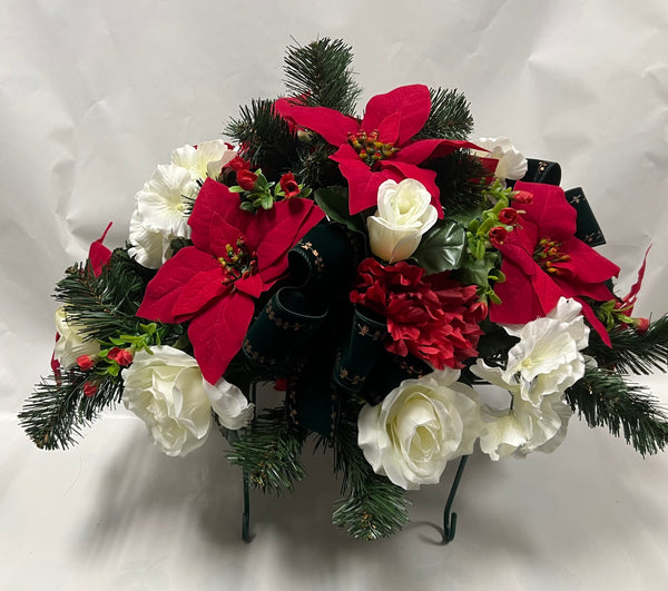 Artificial Stone Saddle -Red and Ivory