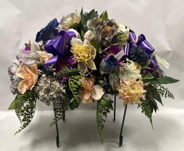 Artificial Stone Saddle -Navy, Dusty Blue, Peach, Purple and Cream