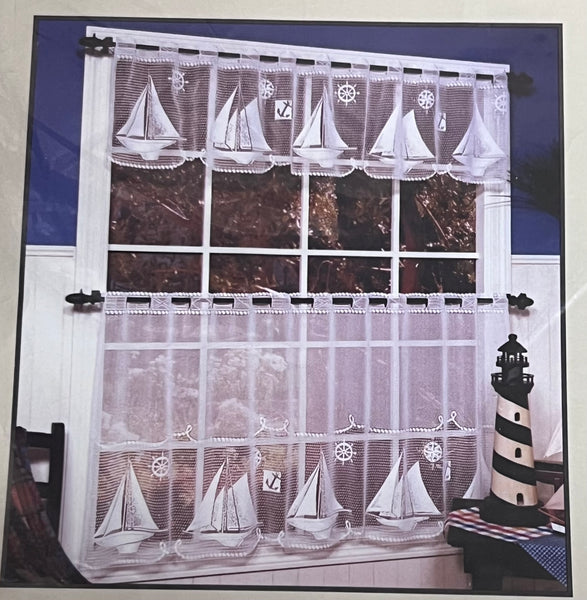 Set Sail - 60"x15" Valance -White