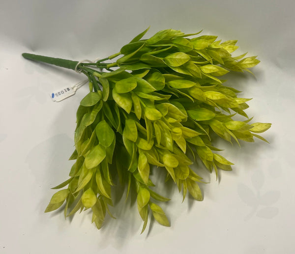 Plastic Ruscus Bush -Yellow / Green