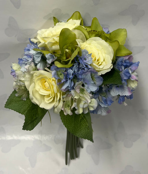 Rose and Hydrangea Bundle -Blue and Cream