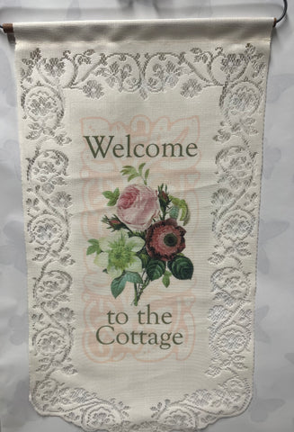 Welcome To The Cottage -Lace Wall Hanging