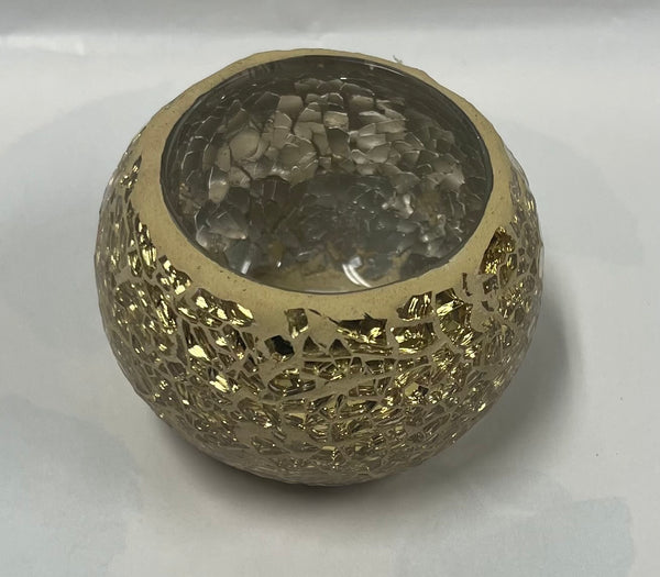 Gold Mosaic Candle Holder -Small