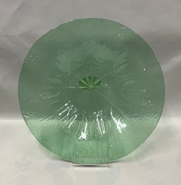 Green Glass Serving Bowl