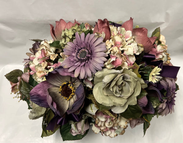 Artificial Stone Saddle- Mauve, Dusty Rose, Cream and Sage Green