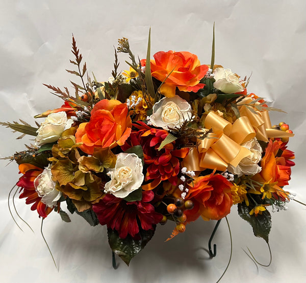 Artificial Stone Saddle - Orange, Taupe, Cream and Yellow