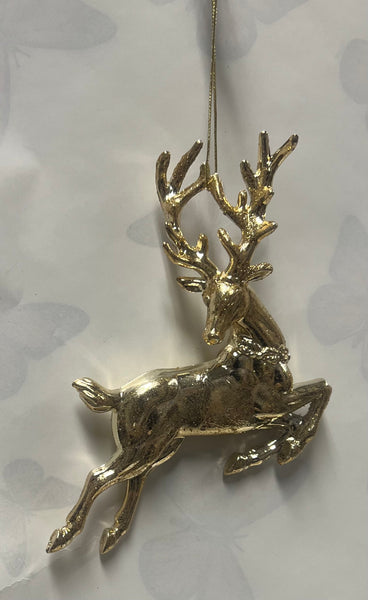 Gold Deer Tree Ornament -Jumping