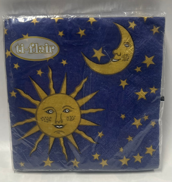 Luncheon Napkin- Sonne, Mond & Sterne Blau