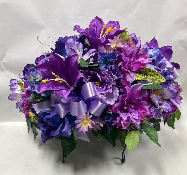 Artificial Stone Saddle -Purple, Mauve and Blue