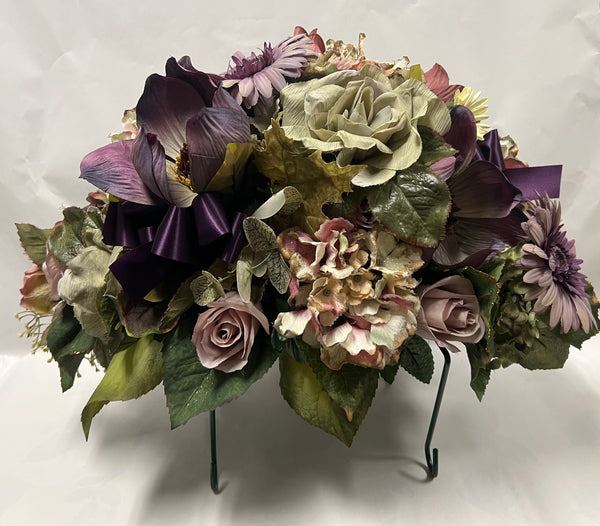 Artificial Stone Saddle- Mauve, Dusty Rose, Cream and Sage Green