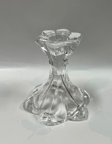 Glass Flower Taper Candle Holder