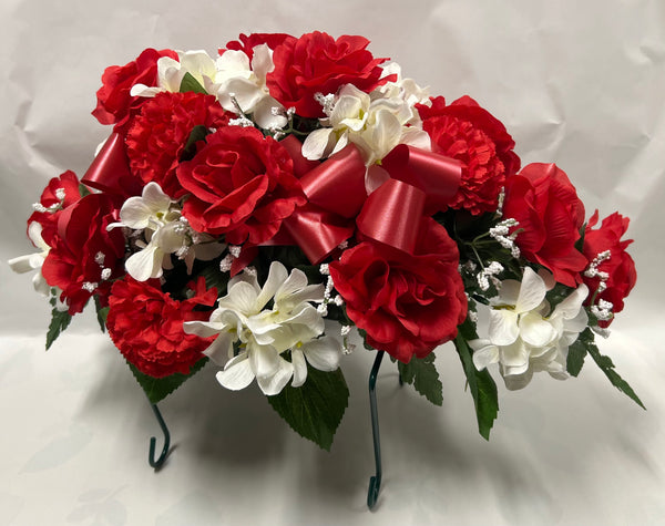 Artificial Stone Saddle -Red and Ivory