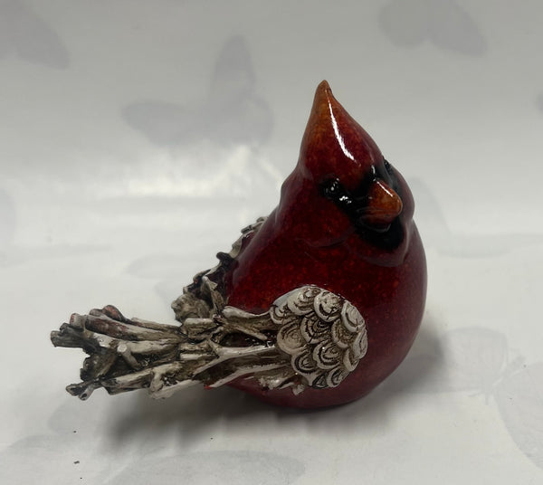 Small Cardinal Figurine -Wooden Look