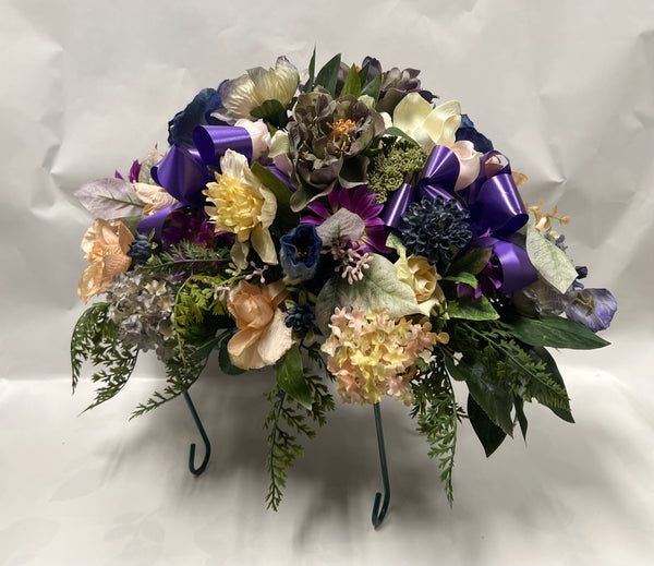 Artificial Stone Saddle -Navy, Dusty Blue, Peach, Purple and Cream