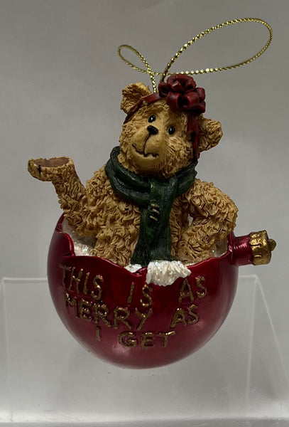 "This is as merry as I get" Boyd's Bear Ornament -Joy