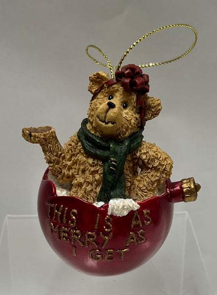 "This is as merry as I get" Boyd's Bear Ornament -Joy