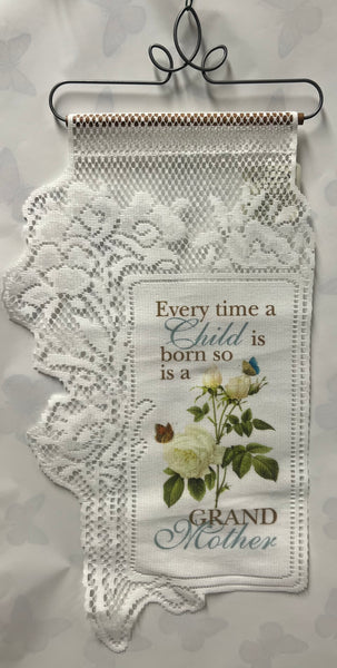 Child & Grandmother -Lace Wall Hanging