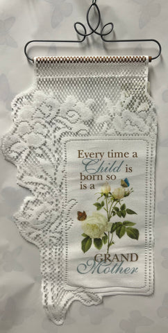 Child & Grandmother -Lace Wall Hanging
