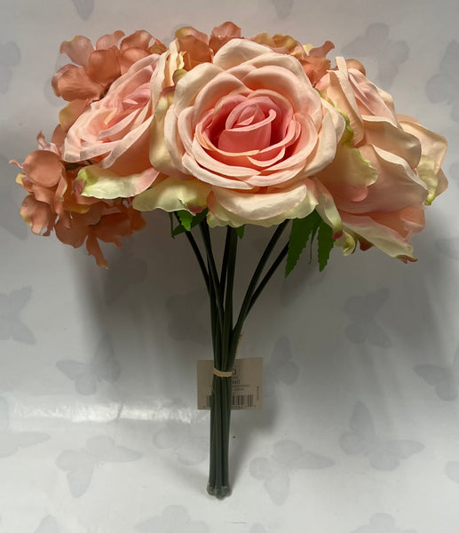 Rose/ Hydrangea Bunch -Peach