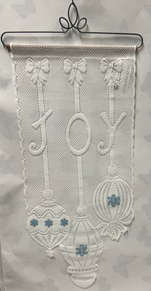 Ornament With Blue Snowflakes -Lace Wall Hanging
