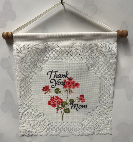 Thank You Mom -Small Lace Wall Hanging