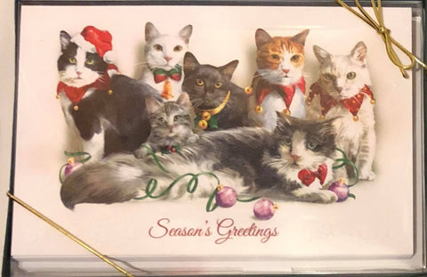 Boxed Christmas Card "Group of Cats"- Season's Greetings
