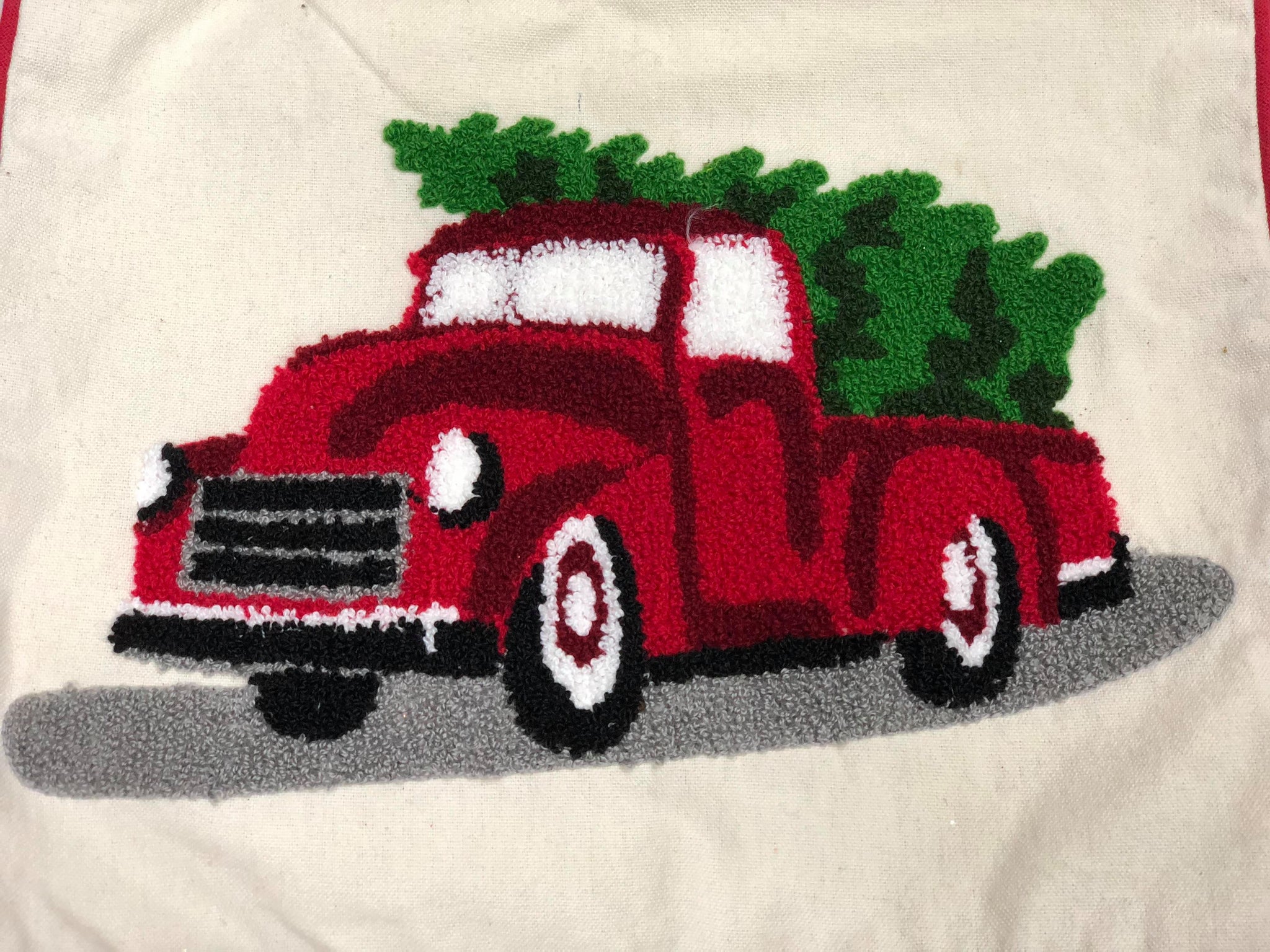 Red truck table runner