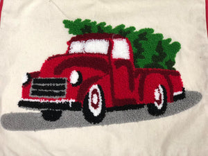 Red truck table runner